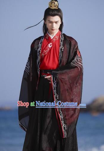 Chinese Ancient Dragon King Clothing Jin Dynasty Prince Garment Costumes Traditional Swordsman Hanfu Dress