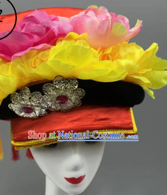 Chinese Yi Nationality Dance Headdress Ethnic Stage Performance Hat Liangshan Yi Ethnic Women Headwear