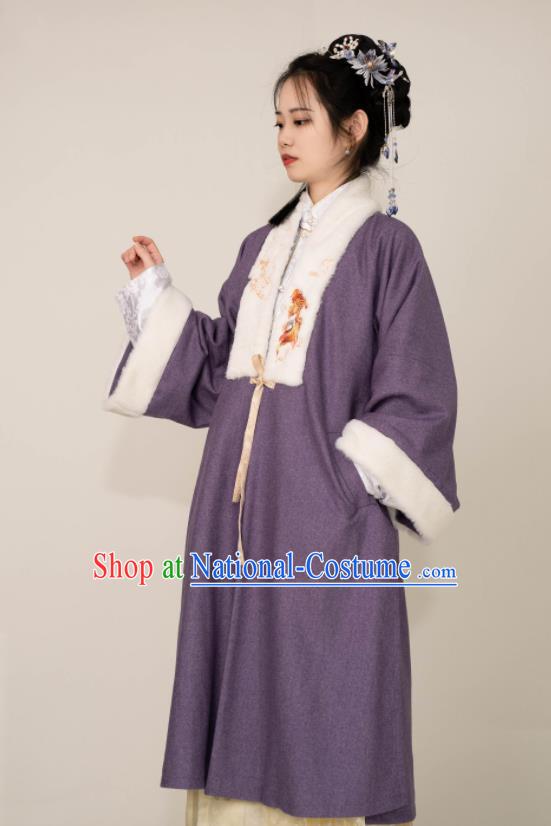 Chinese Ming Dynasty Noble Woman Costumes Ancient Young Beauty Clothing Traditional Hanfu Garments Complete Set