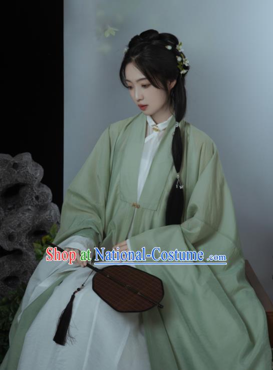 Chinese Ancient Royal Princess Clothing Traditional Green Hanfu Dresses Ming Dynasty Young Lady Costumes