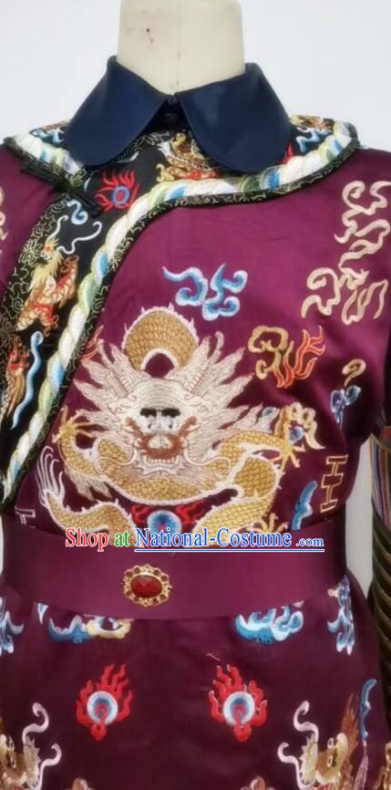 Chinese Ancient Eunuch Outfit Qing Dynasty Embroidered Official Garment Costumes Complete Set