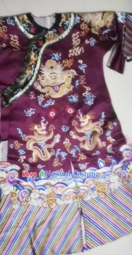 Chinese Ancient Eunuch Outfit Qing Dynasty Embroidered Official Garment Costumes Complete Set