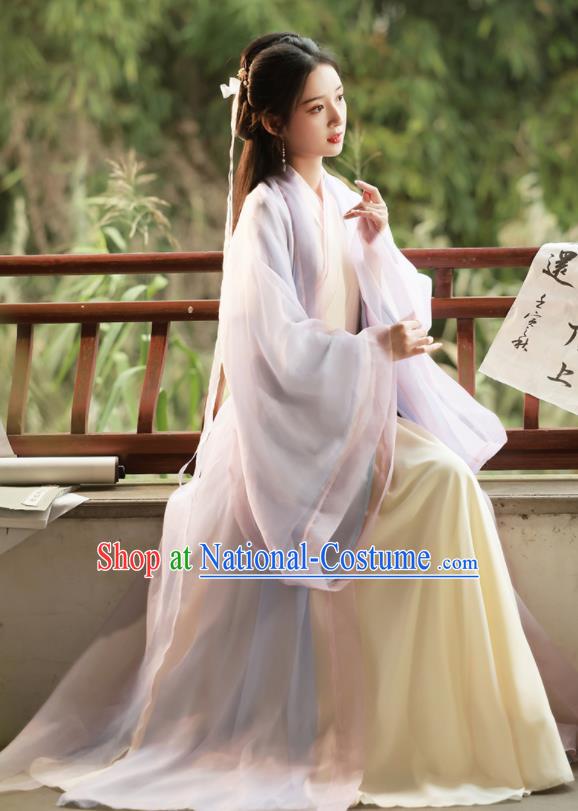 Chinese Jin Dynasty Princess Costume Ancient Swordswoman Clothing Traditional Hanfu Dress