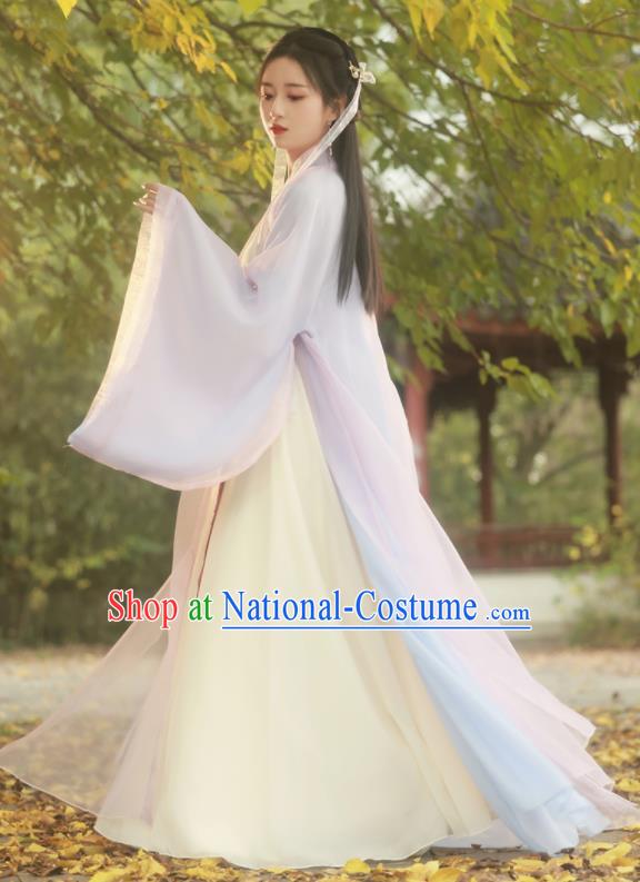 Chinese Jin Dynasty Princess Costume Ancient Swordswoman Clothing Traditional Hanfu Dress