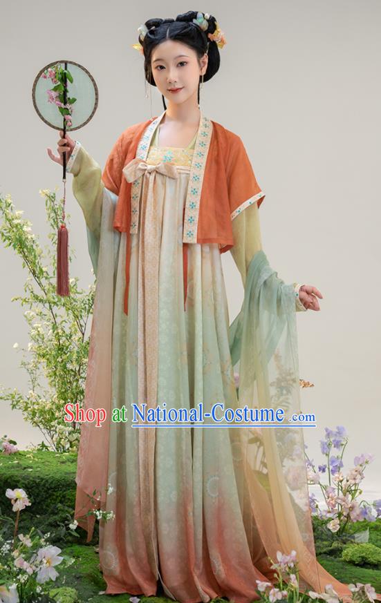 Chinese Traditional Hanfu Dresses Tang Dynasty Young Lady Garment Costumes Ancient Palace Beauty Clothing