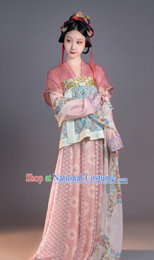 Chinese Traditional Hanfu Dress Ancient Palace Lady Clothing Tang Dynasty Noble Princess Garment Costumes