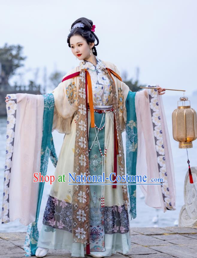 Chinese Jin Dynasty Imperial Consort Garment Costumes Traditional Court Woman Hanfu Dress Ancient Goddess Luo Clothing