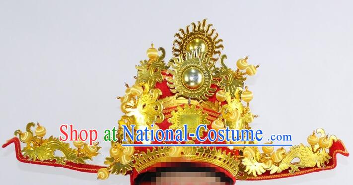 Top Chinese Cai Shen Money God Hat New Year God of Wealth Headdress for Men