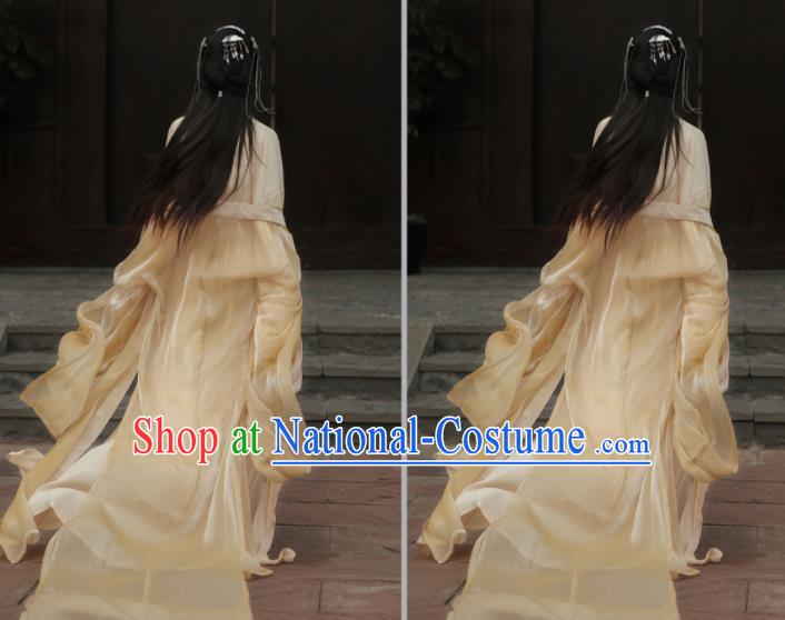 Chinese Ancient Young Beauty Clothing Jin Dynasty Swordswoman Garment Costumes Traditional Orangepink Hanfu Dresses