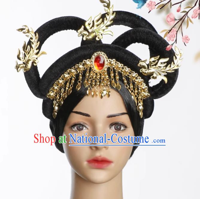 Top Handmade Wig Journey to the West Princess Iron Fan Headdress Halloween Cosplay Headwear