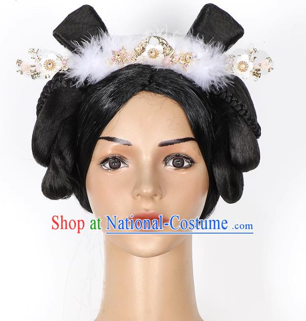 TV Series Journey to the West Jade Hare Headdress Top Halloween Cosplay Headwear Handmade Wig