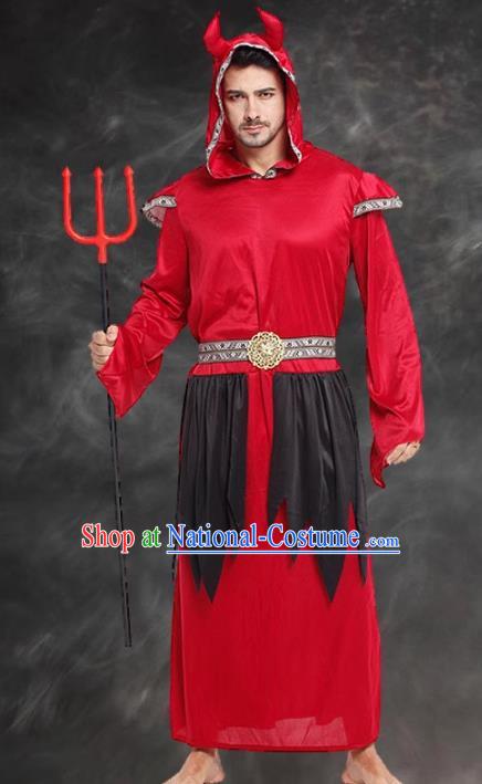 Halloween Cosplay Satan of Death Costume Fancy Ball Demon Red Clothing