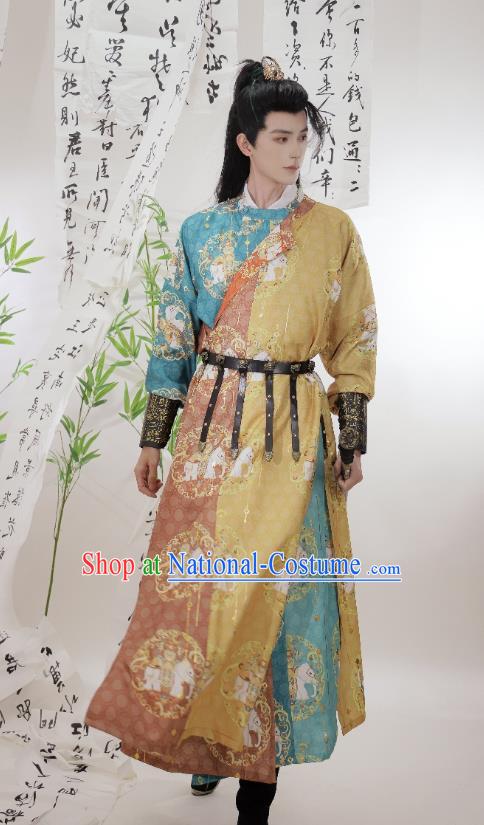 China Tang Dynasty Male Robes Traditional Hanfu Ancient Swordsman Costumes