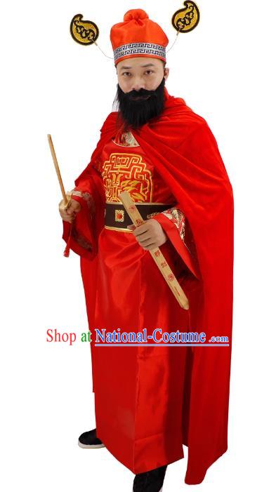 Cosplay Judge of Hell Red Outfit Drama Journey to the West Zhong Kui Clothing Top Halloween Fancy Ball Costume