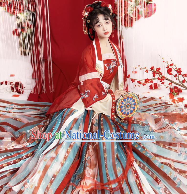 China Ming Dynasty Princess Clothing Traditional Hanfu Dresses Ancient Young Lady Costumes