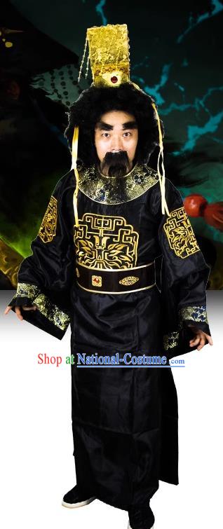 China Ancient Legend Costume Top Halloween Cosplay Clothing Journey to the West King of Hell Yama Black Outfit