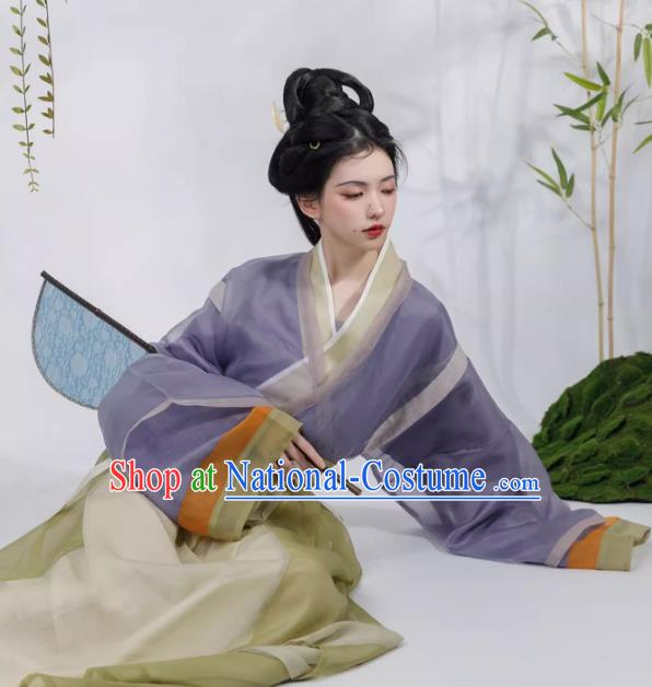 China Traditional Jin Dynasty Royal Princess Hanfu Dresses Ancient Goddess Costumes