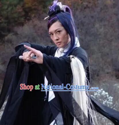 China Wuxia TV Series Return of the Condor Heroes Demon Swordswoman Li Mochou Black Outfit