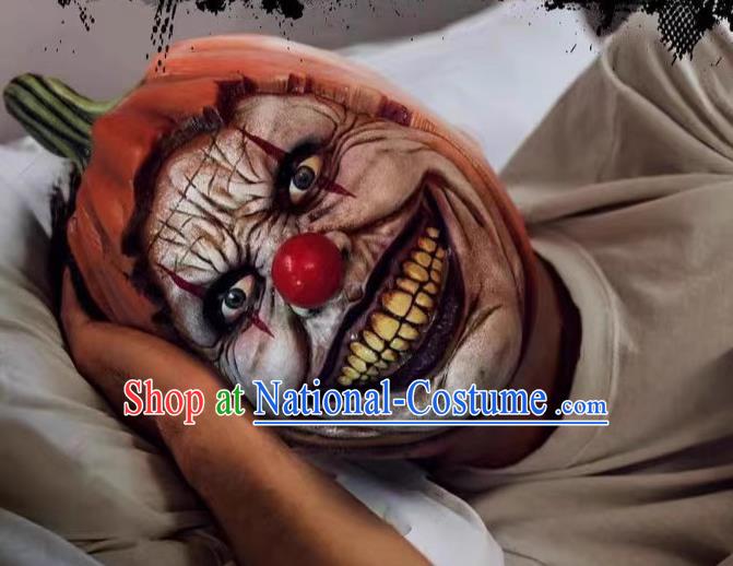 Top Fancy Ball Clown Headwear Cosplay Demon Prop Halloween Horror Pumpkin Mask