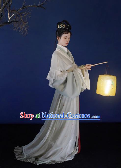 China Traditional Hanfu Ancient Young Lady Clothing Jin Dynasty Noble Woman Replica Costumes