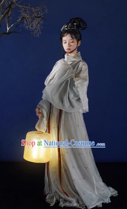 China Traditional Hanfu Ancient Young Lady Clothing Jin Dynasty Noble Woman Replica Costumes