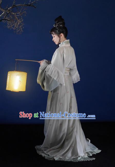 China Traditional Hanfu Ancient Young Lady Clothing Jin Dynasty Noble Woman Replica Costumes