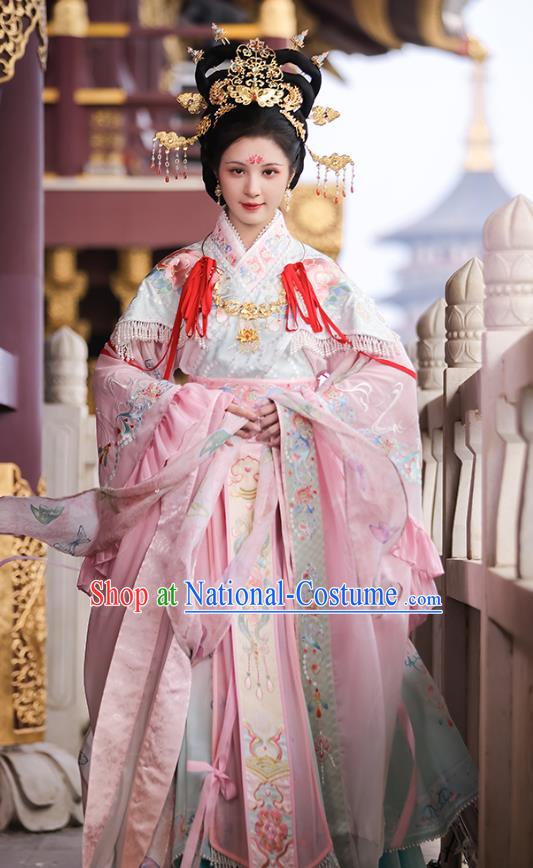 China Ancient Goddess Costumes Southern and Northern Dynasties Historical Clothing Traditional Mural Empress Hanfu Dress