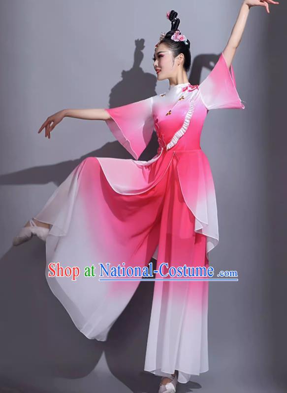 Pink Classical Dance Costumes Female Fan Dance Costumes Square Dance Suits Jiaozhou Yangko Dance Costumes Stage Costumes