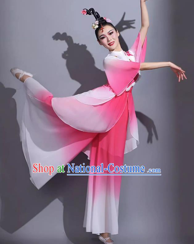 Pink Classical Dance Costumes Female Fan Dance Costumes Square Dance Suits Jiaozhou Yangko Dance Costumes Stage Costumes