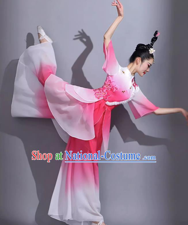 Pink Classical Dance Costumes Female Fan Dance Costumes Square Dance Suits Jiaozhou Yangko Dance Costumes Stage Costumes