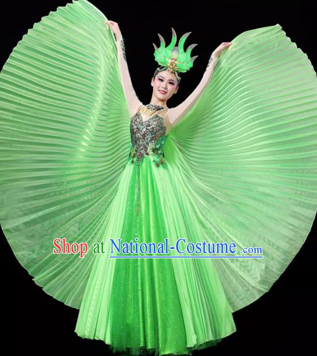 Light Green Opening Dance Large Swing Skirt Dance Costume Large Party Stage Costume Performance Costume Long Skirt Tutu Skirt Wings