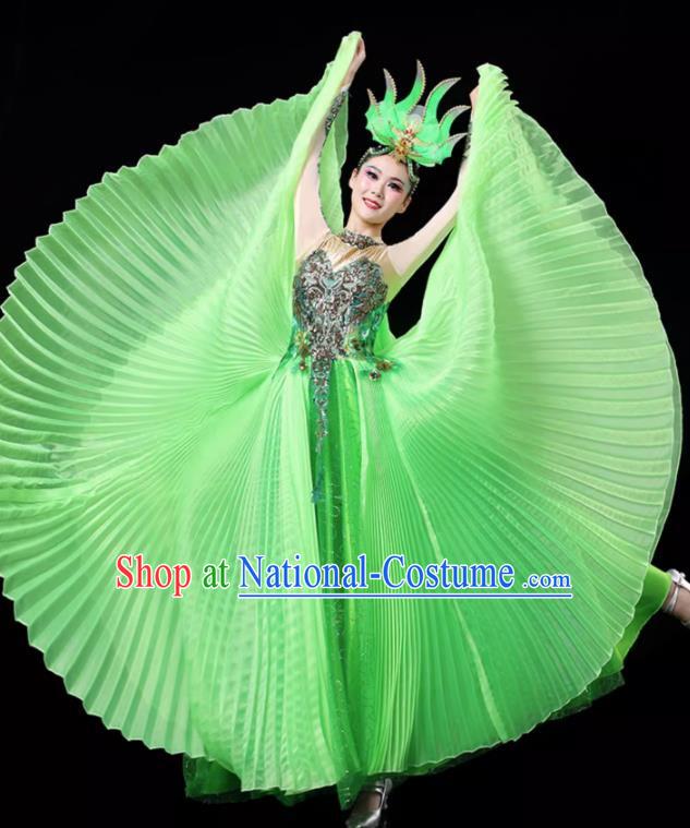 Light Green Opening Dance Large Swing Skirt Dance Costume Large Party Stage Costume Performance Costume Long Skirt Tutu Skirt Wings