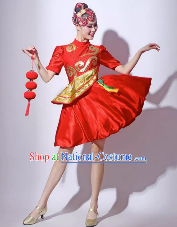 Drumming Costumes Modern Dance Skirts Performance Costumes Festive Fan Dance Costumes Lantern Skirts Square Dance Costumes