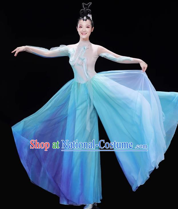 Classical Dance Green Water Green Mountain Dance Costume Women S Green Gradient Modern Opening Dance Partner Dance Skirt Performance Costume