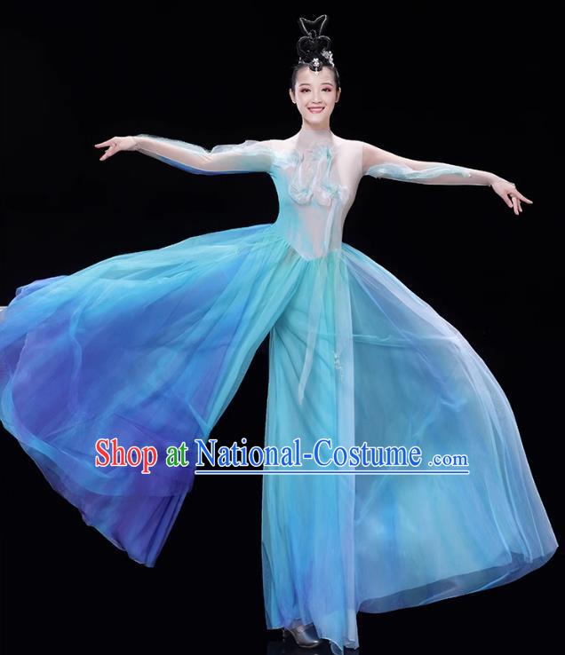 Classical Dance Green Water Green Mountain Dance Costume Women S Green Gradient Modern Opening Dance Partner Dance Skirt Performance Costume