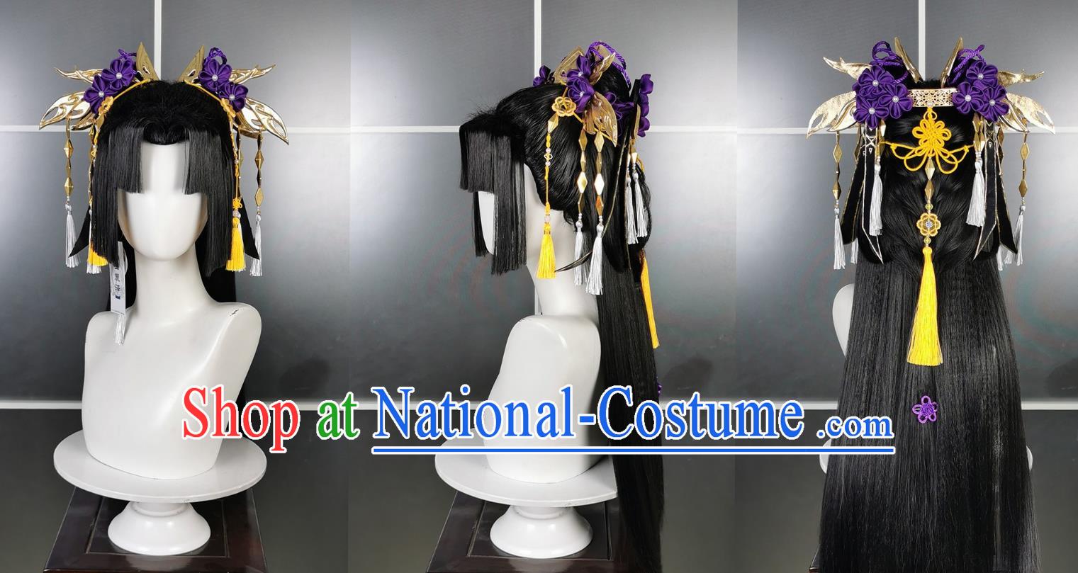 Yantian Loli Entry Level Dengluo Wig and Headdress Jianwang 3 Jiansan Cosplay Headwear