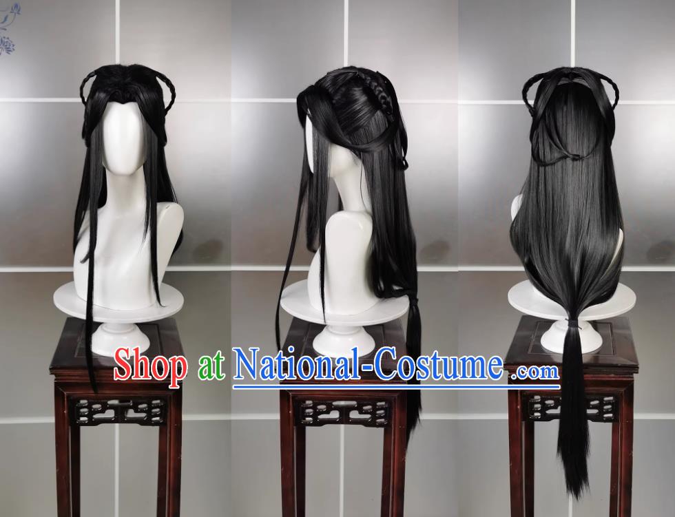 Qixiu Adult Girl Zhuo Xinxiu Sister Wig and Headdress Jianwang 3 Jiansan Cosplay Headpiece