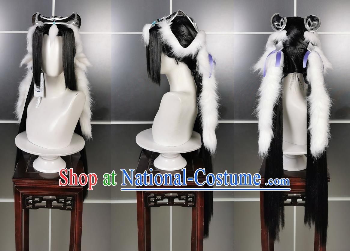 Ba Dao Loli Xue He Ba Luo Wig and Headdress Jian Wang 3 Jian San Cosplay Headpiece