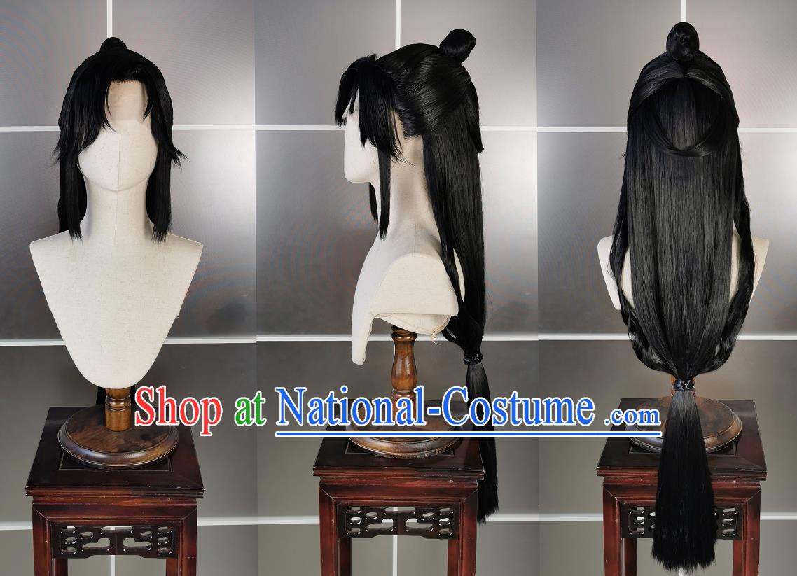 Pure Yang Adult Female Taoist Nun Wig Headdress Sword Three Cosplay Hand Hook Beauty Peak Shape Hair