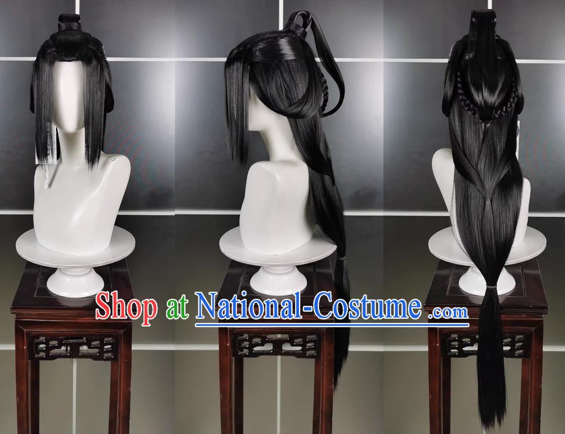 Pure Yang Adult Girl Zhan Feng Taoist Wig Headdress Jianwang 3 Jiansan Cosplay Headpiece