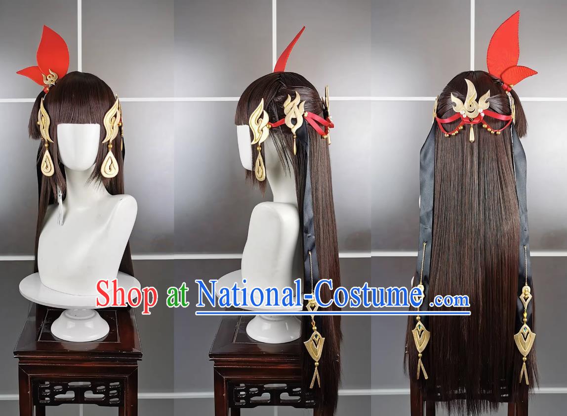 Mingjiao Loli Xuehe Miaoluo Wig and Headdress Jianwang 3 Jiansan Cosplay Headpiece