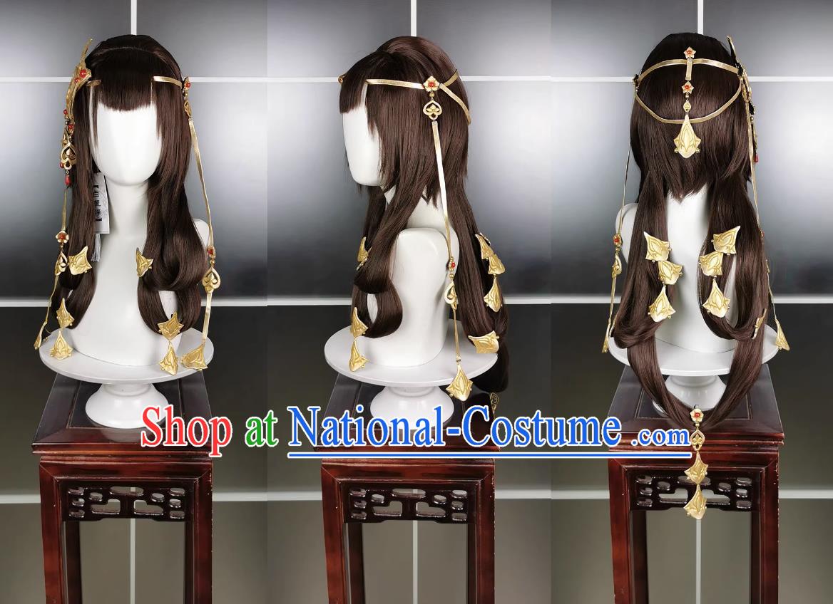 Qixiu Loli Dingguo Xiuluo Wig and Headdress Jianwang 3 Jiansan Cosplay Headpiece