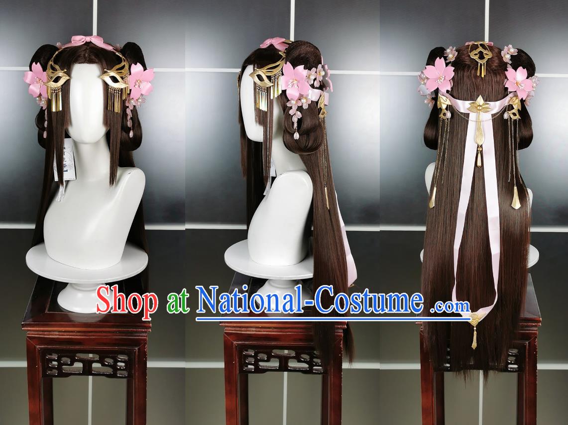 Qixiu Loli Yanyun Xiuluo Wig and Headdress Jianwang 3 Jiansan Cosplay Headpiece