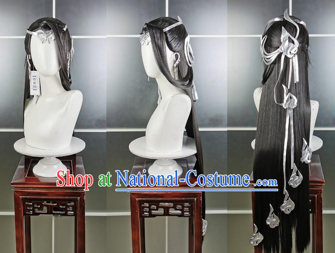 Wanhua Chengnu Qin Fenghua Sister Wig Headdress Jianwang 3 Jiansan Cosplay Headpiece