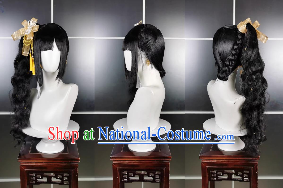 Hidden Sword Loli Baixiang Jiluo Wig and Headdress Jianwang 3 Jiansan Cosplay Headpiece