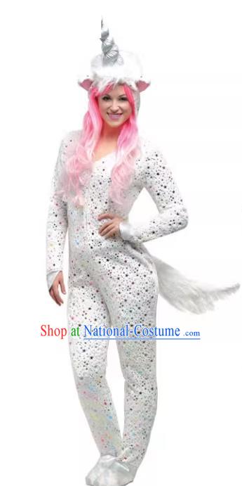 Fancy Ball Animal Costume Cosplay Unicorn Outfit Halloween Stage Performance Legend Clothing