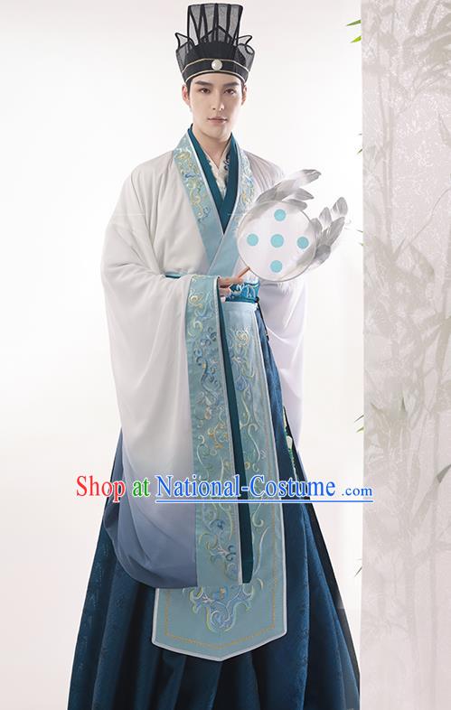 China Ancient Noble Prince Clothing Jin Dynasty Historical Costumes Embroidered Cao Zhi Hanfu