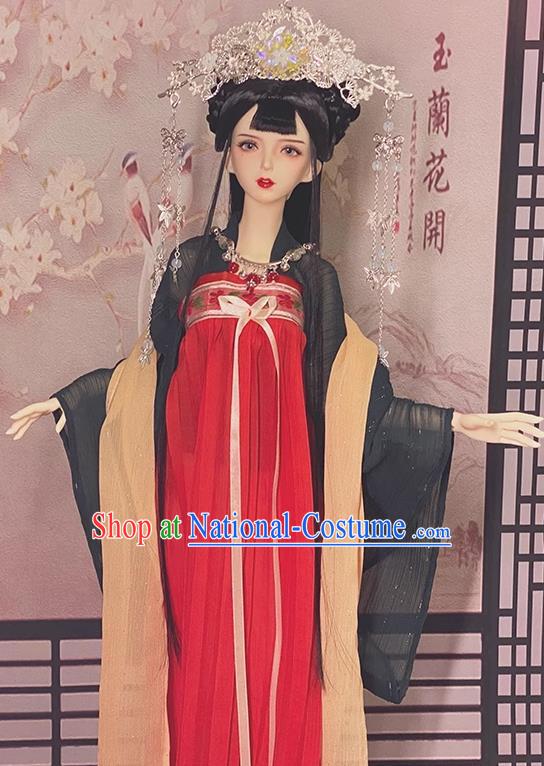 Customize Ancient Princess Red Ruqun Dress Handmade BJD Doll Costume Top Super Dollfie Hanfu Clothing