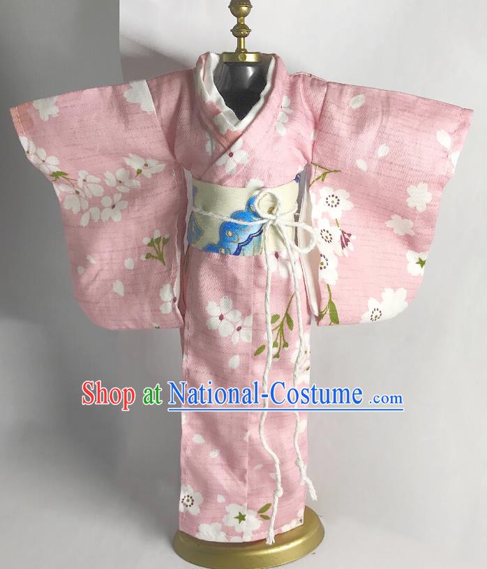 Customize Lady Pink Kimono Handmade BJD Doll Costume Top Super Dollfie Japanese Female Clothing