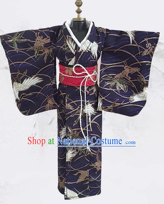 Customize Navy Kimono Handmade BJD Doll Costume Top Super Dollfie Japanese Clothing